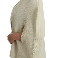 White knitted cardigan