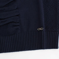 Dark blue V-neck wool sweater