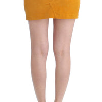 Yellow corduroy mini skirt