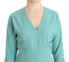 Green 3/4 sleeved sheath dress