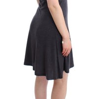 Gray knitted A-line dress