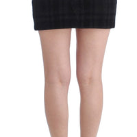 Gray checkered mini skirt
