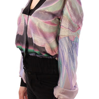 Multicolor silk blouse jacket