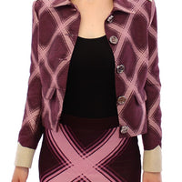 Purple checkered blazer jacket