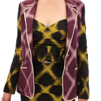 Purple checkered blazer jacket