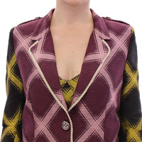 Purple checkered blazer jacket