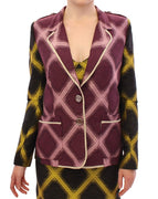 Purple checkered blazer jacket