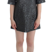 Silver metallic short sleeve dress