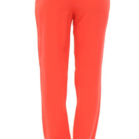 Orange boyfriend stretch pants