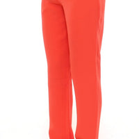 Orange boyfriend stretch pants