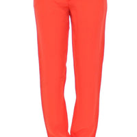 Orange boyfriend stretch pants