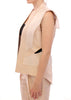 Beige brocade sleeveless jacket vest