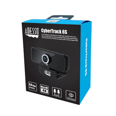Adesso Camera CyberTrack 6S 4K 8.0Megapixel UHD Manual Focus Webcam with Microphones