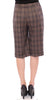 Brown checkered wool shorts pants