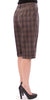 Brown checkered wool shorts pants