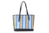 Striped Jacquard Canvas Fabric Mollie Shoulder Tote Handbag