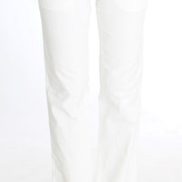 White Striped Straight Fit Pants