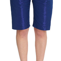 Blue Above Knees Bermuda Shorts