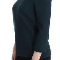 Green 3/4 sleeve wool blouse