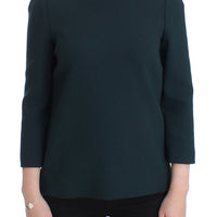 Green 3/4 sleeve wool blouse