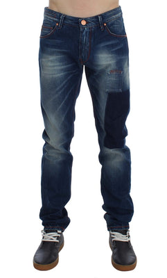 Blue Wash Cotton Denim Slim Fit Jeans