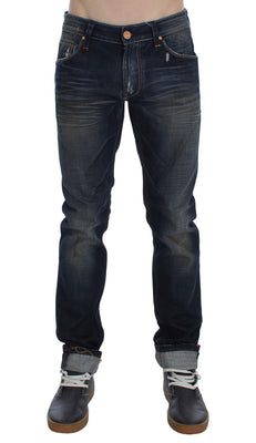 Blue Wash Cotton Denim Slim Fit Jeans