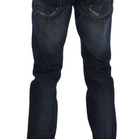 Blue Wash Cotton Denim Slim Fit Jeans