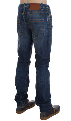 Blue Wash Cotton Denim Slim Fit Jeans