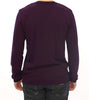 Purple Rayon Logo Logo V-neck Sweater