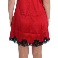 Red Black Silk Lace Dress Lingerie