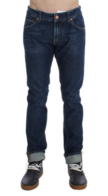 Blue Wash Cotton Stretch Slim Fit Jeans