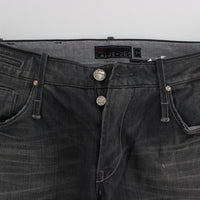 Gray Cotton Regular Low Fit Jeans