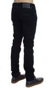 Dark Blue Corduroy Slim Skinny Fit Jeans