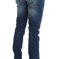 Blue Wash Cotton Stretch Slim Skinny Fit Jeans