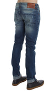 Blue Wash Cotton Stretch Slim Skinny Fit Jeans