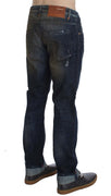 Blue Wash Cotton Regular Straight Fit Jeans