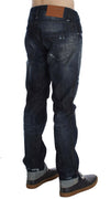 Blue Cotton Regular Straight Fit Jeans