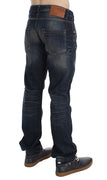 Blue Wash Straight Fit Low Waist Jeans