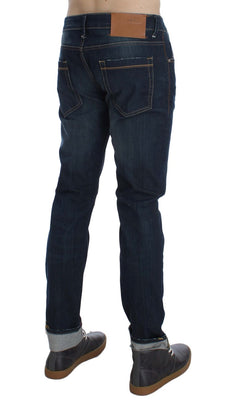 Blue Wash Cotton Stretch Slim Skinny Fit Jeans