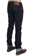 Dark Blue Wash Cotton Slim Skinny Fit Jeans