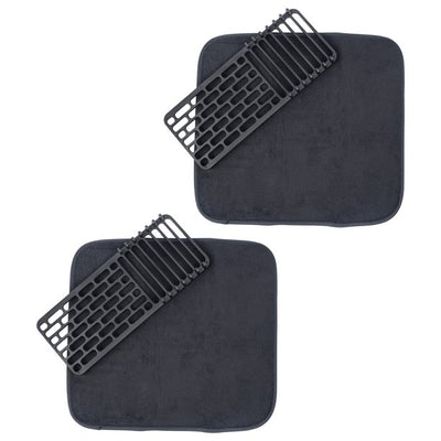 2 Pack Cuisinart 18us6251black Dish Drying Mat With Rack (black)