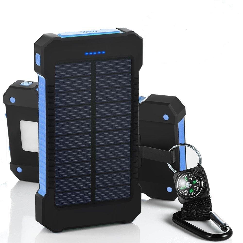 Solar Power Bank 10000mAh Dual USB Mobile Battery Charger