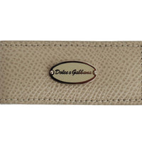 Beige Leather Magnet Money Clip