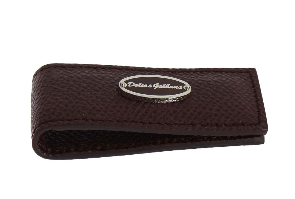 Bordeaux Leather Magnet Money Clip