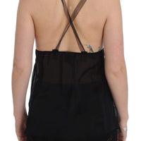 Black Silk Camisole Top Blouse