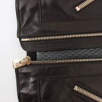 Brown Lambskin Leather Zipper Jacket