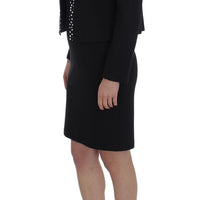 Black Stretch Sheath Dress & Sweater Set