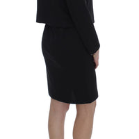 Black Stretch Sheath Dress & Sweater Set