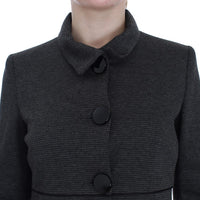 Gray Wool Button Collar Coat Jacket