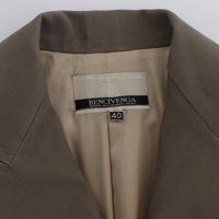 Beige Wool Cotton Suit